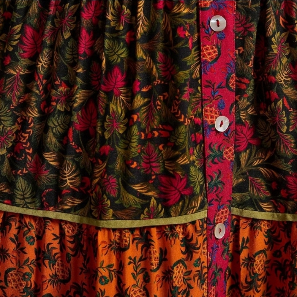 EUC - FarmRio tiered maxi skirt